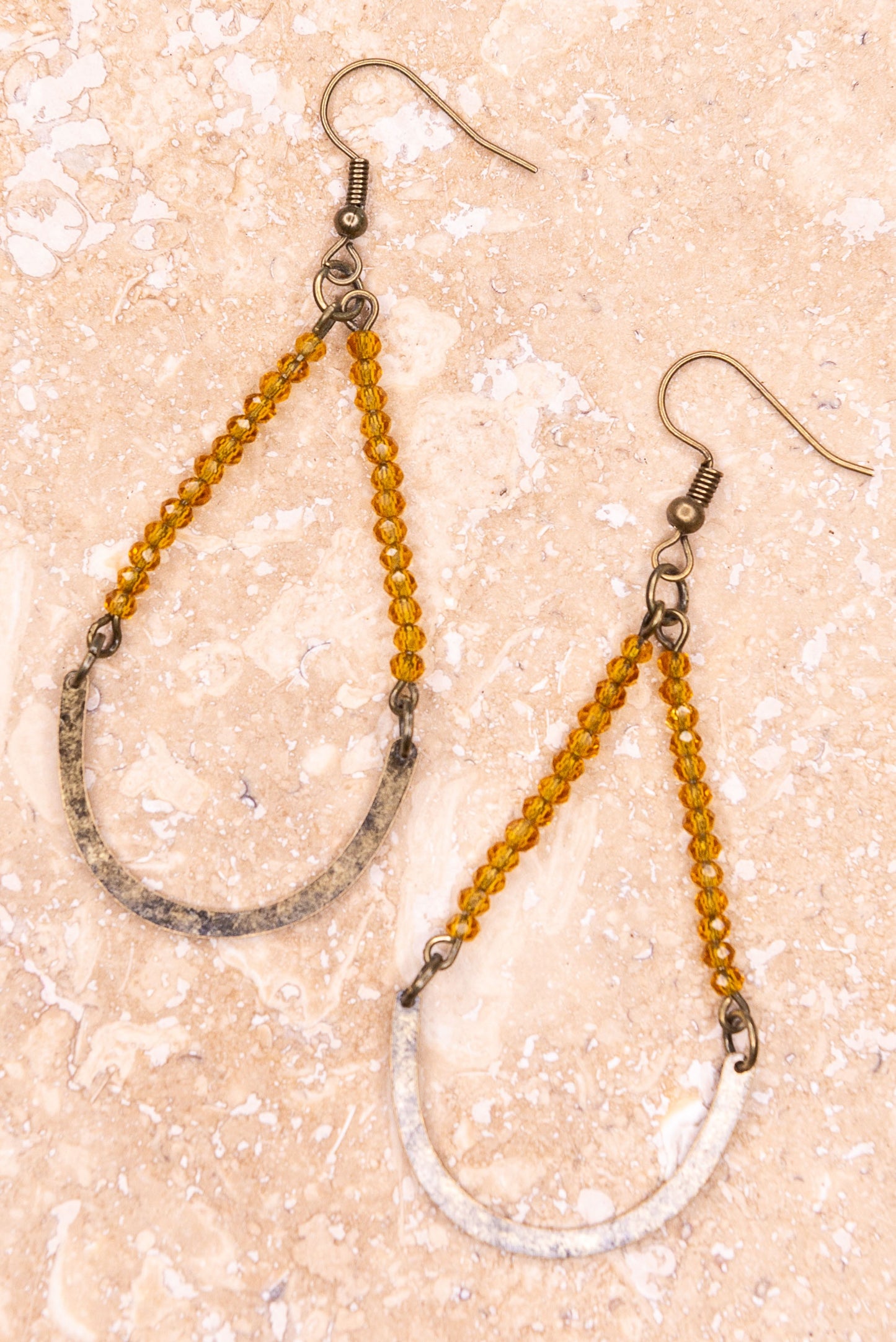 Amber Glass Bead Earrings