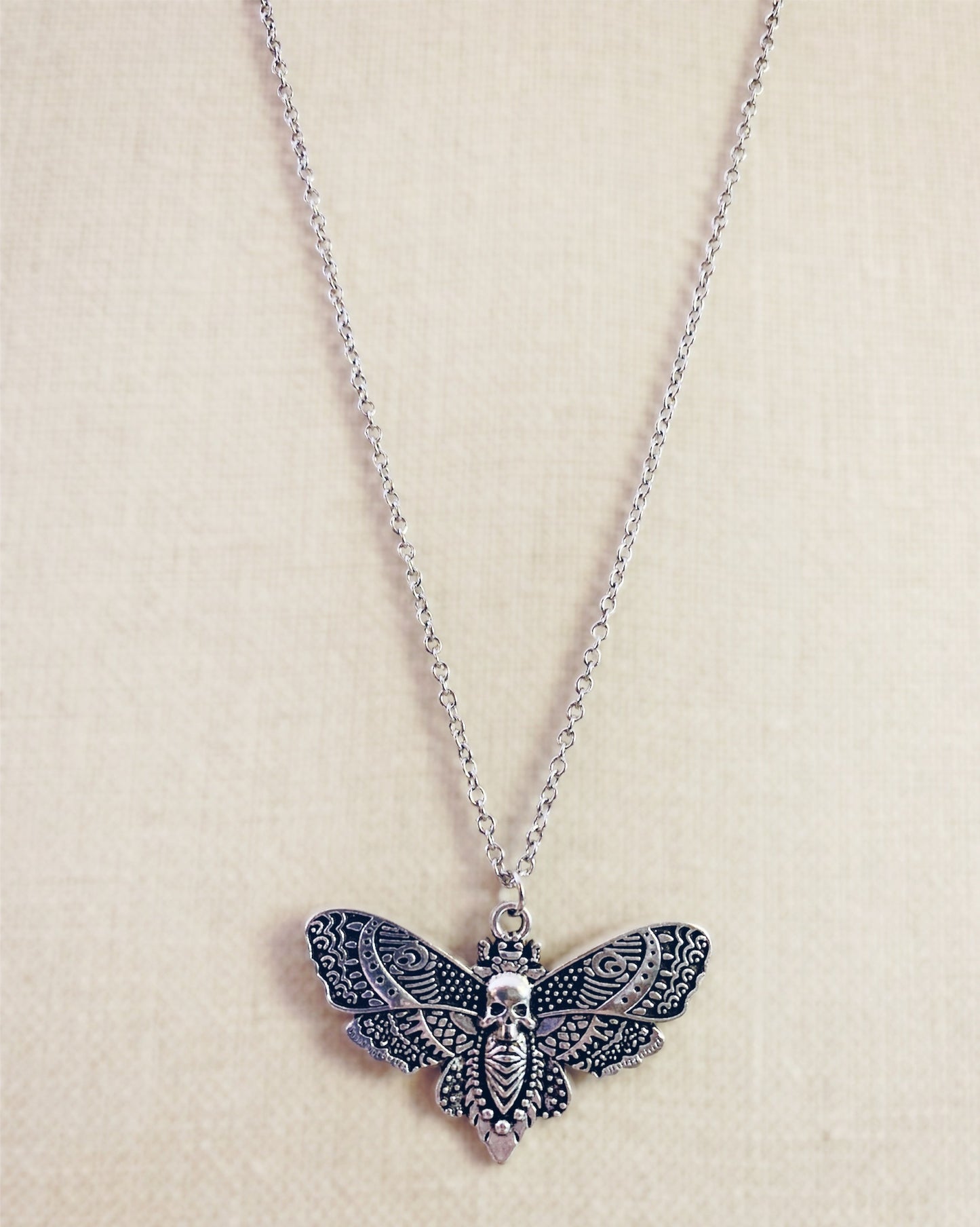 Death Moth Pendant Necklace