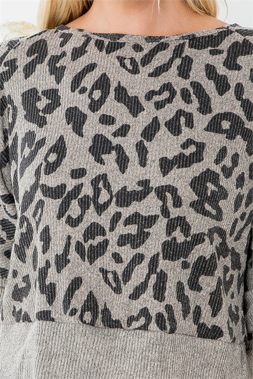 Animal Print Twist Back Sweater