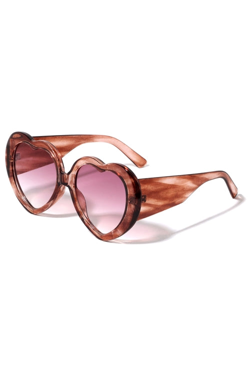 Thick Rimmed Heart Shaped Sunglasses