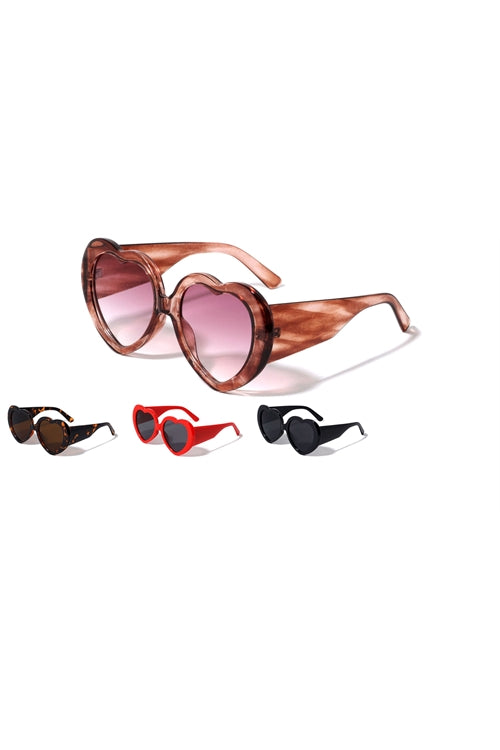 Thick Rimmed Heart Shaped Sunglasses