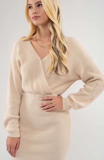 Eyelit Knit Sweater Dress