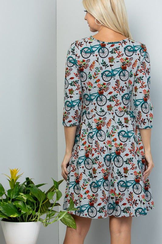 Bicycle Print Dress
