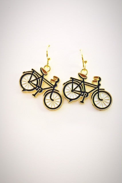 Enamel Bicycle Earrings