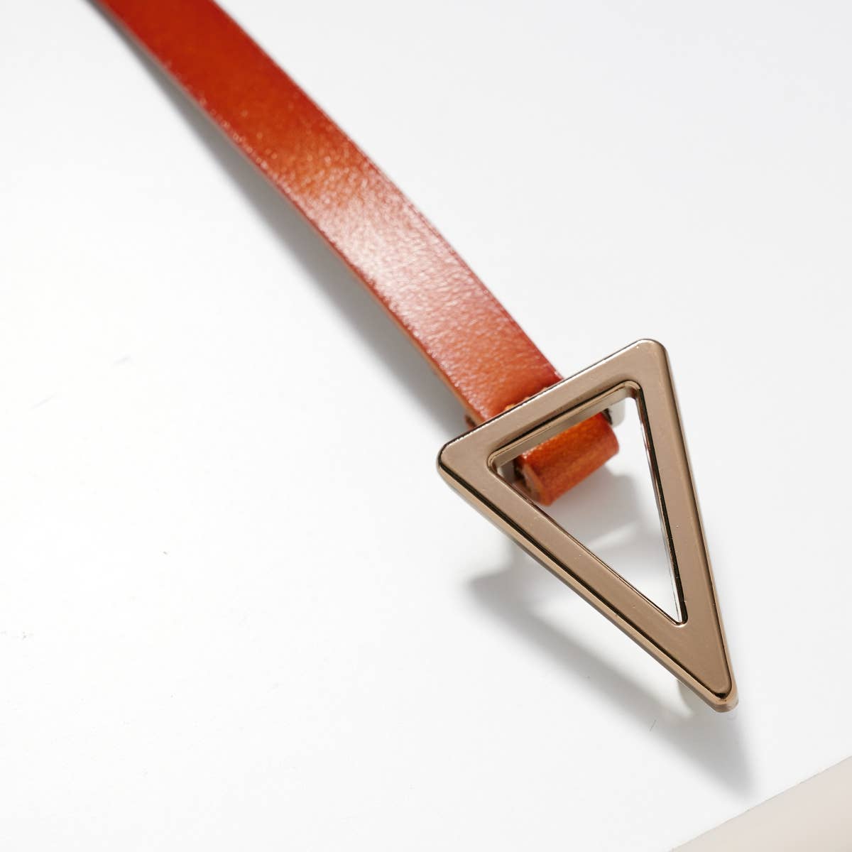 Triangle Metal Buckle Leather Belt